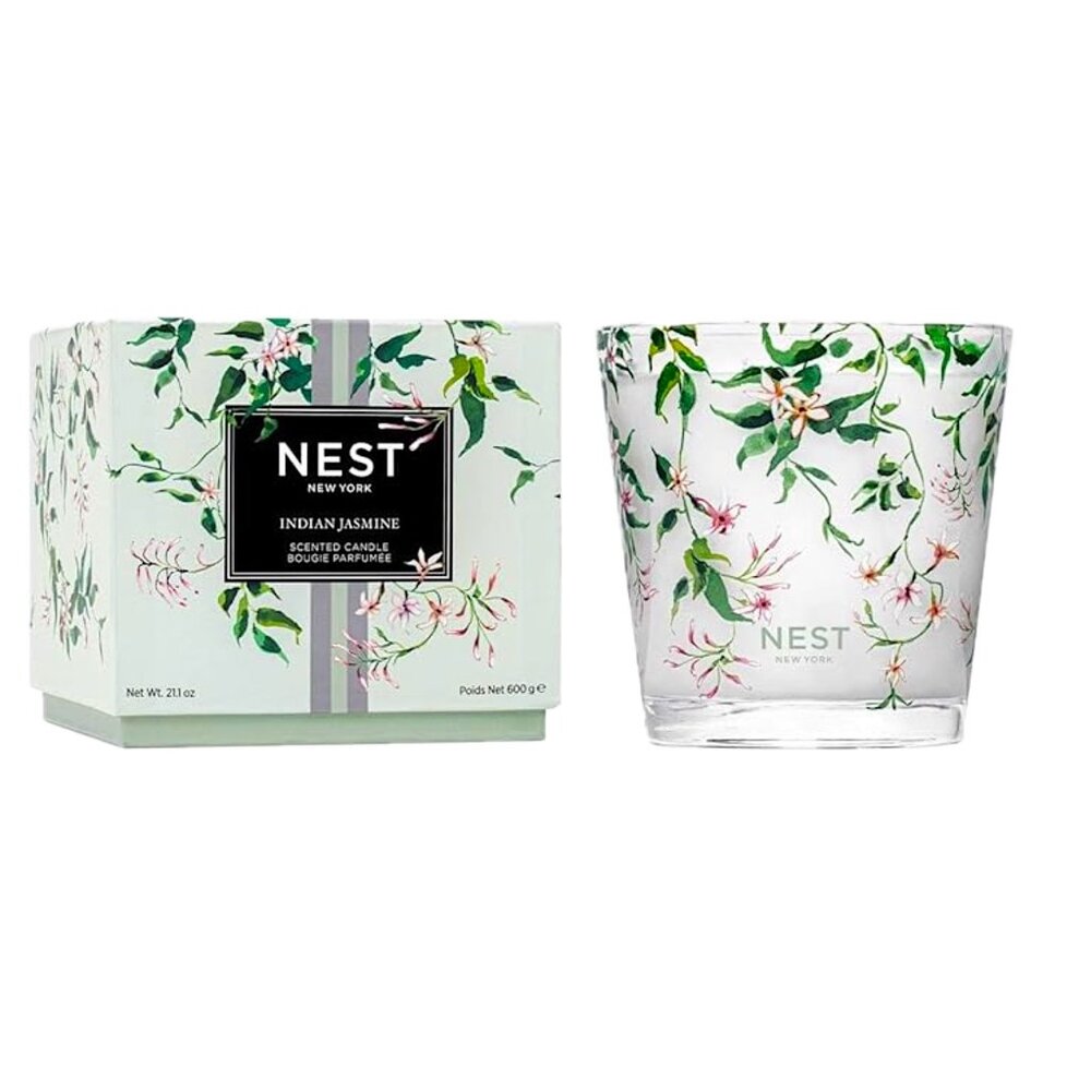 NEST Fragrances Indian Jasmine 3-Wick Scented Candle 21.1 oz NEW